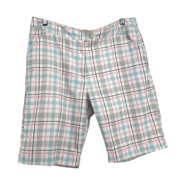 Callaway Pants - Callaway Opti-Dri White Hawaiian Women Plaid Golf Shorts Size 8 Moisture Wicking